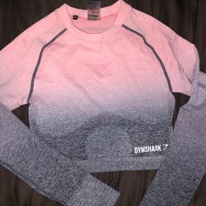 Gymshark Ombre Seamless Crop Top - Peach Pink